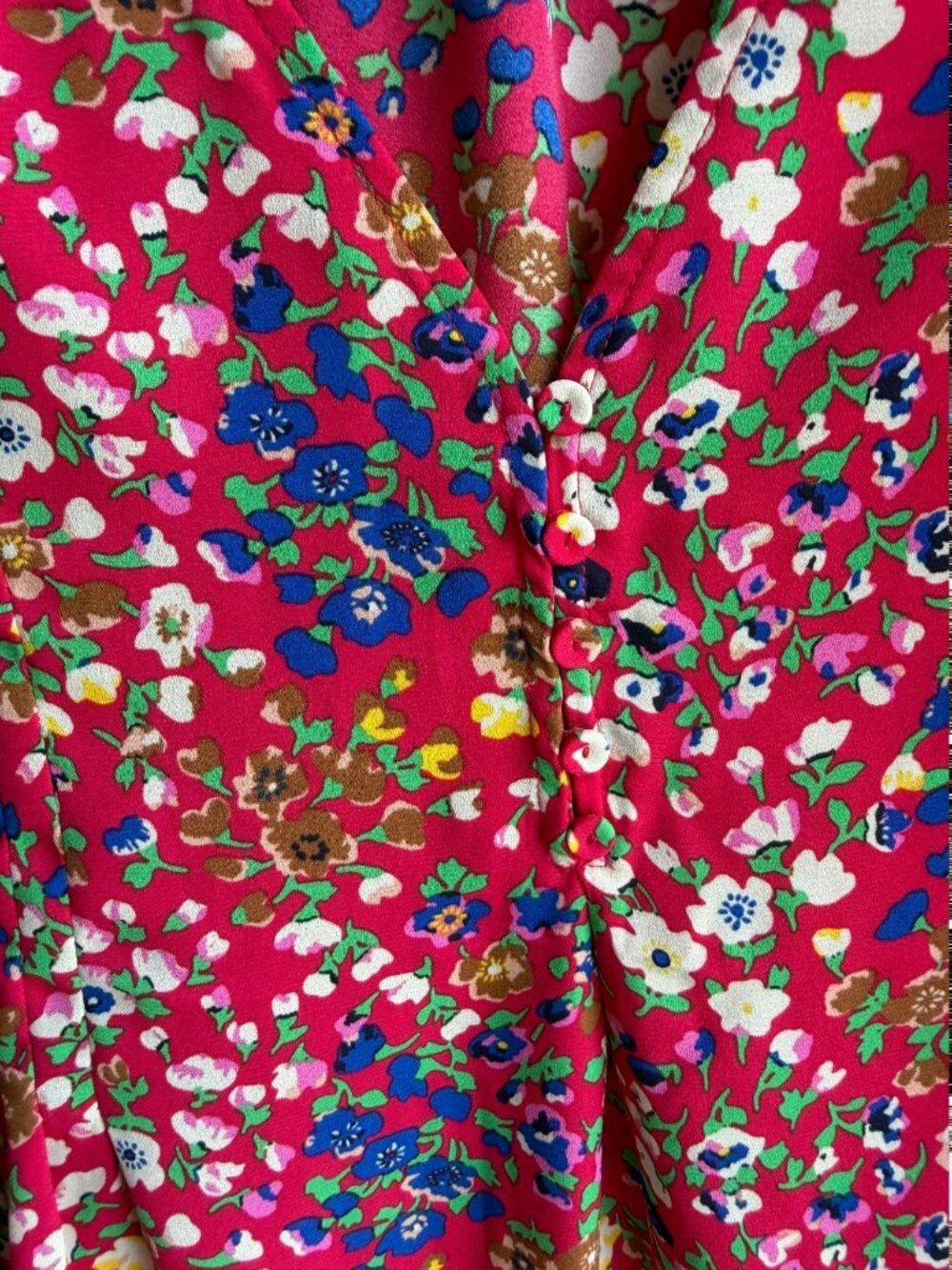 Cynthia Rowley Short Sleeve Button V-Neck Floral Blouse Women's Size 1X - Picture 7 of 8